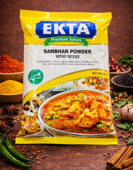 Ekta Premium Sambhar Powder – Authentic South Indian Spice Blend for Rich & Flavorful Sambhar (All Natural, 500g)